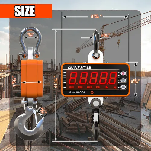 Vista 10 de Yatointo 1000 kg/2000 lb Balanza de grúa digital, balanza industrial de suspensión de carga pesada con control remoto, tipo inteligente, pantalla