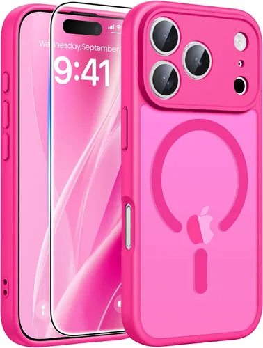Vista 26 de FNTCASE - Funda para iPhone 16 Pro: magnética, mate, translúcida, de grado militar, protectora contra caídas, resistente, fina, duradera y a prueba