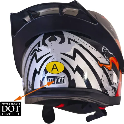 Vista 4 de Casco de motocicleta retro de cara completa aprobado por DOT