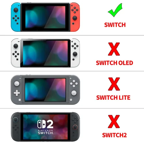 Vista 2 de eXtremeRate PlayVital Back Cover for Nintendo Switch Console, Handheld Controller Protector Hard Shell for Joycon, Dockable Protective Case with