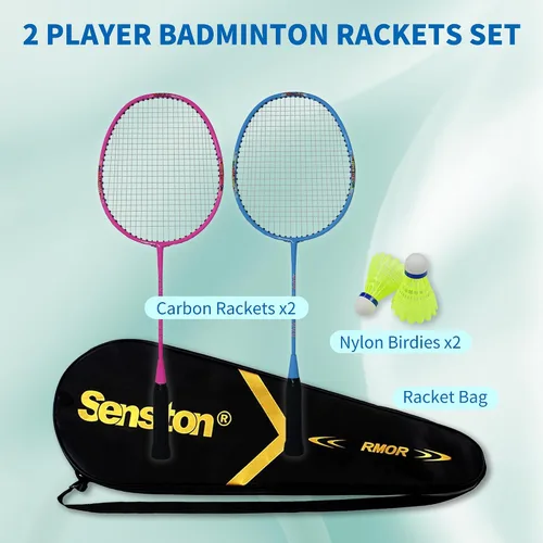 Vista 3 de Senston Juego de raqueta de bádminton para niños, raqueta de bádminton, juguetes deportivos de raqueta al aire libre para niños