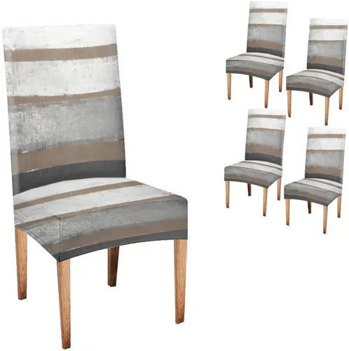 Vista 68 de TOMWISH Juego de 2 fundas para sillas de comedor, color turquesa y gris, fundas elásticas para sillas Parsons, de elastano, lavables, protectores