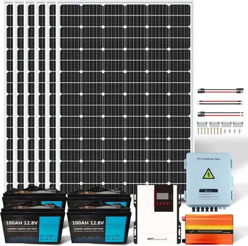 Vista 7 de Kit de panel solar de 2100 W para el hogar, 6 paneles solares monocristalinos de 350 W 24 V, controlador de carga MPPT de 100 A, montaje de soportes