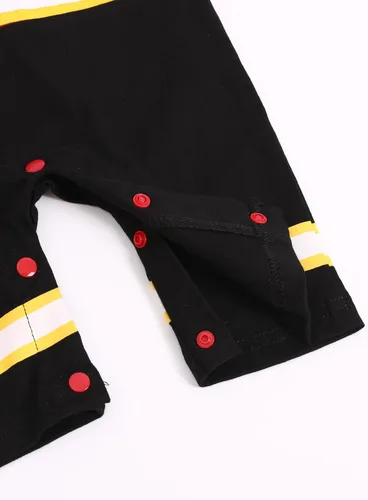 Vista 5 de COSLAND Disfraz de ninja para bebé, 2 piezas, algodón, conjunto de ropa estampada para bebés, 0-24 meses