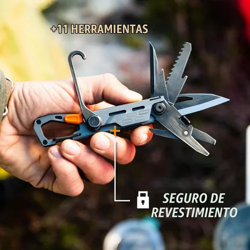 Vista 9 de Gerber Gear Stake Out Multiherramienta 11 en 1 - Hoja de borde liso de 2.2 pulgadas, extractor de estacas para tienda, transporte de mosquetón