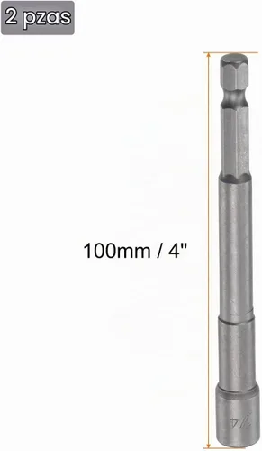 Vista 2 de uxcell Broca de cambio rápido para tuercas, vástago hexagonal de 1/4 de pulgada, brocas de ajuste de tuerca magnética de 1/4 pulgadas, 4 pulgadas