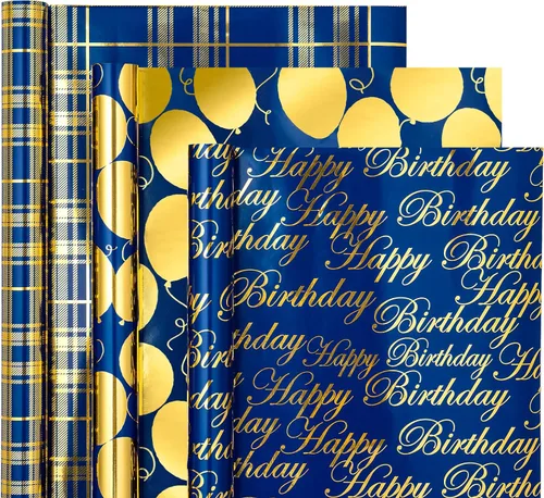 Vista 25 de WRAPAHOLIC Papel de regalo de oso para baby shower, mini rollo, 3 rollos, 17 x 120 pulgadas, diseño de oso de aventura en avión y fiesta para baby