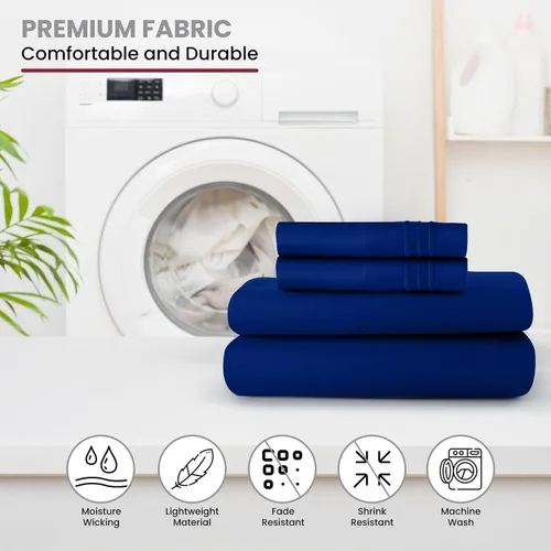 Vista 48 de LUX Décor - Juego de sábanas Twin de microfibra ultrasuave de 3 piezas con sábana encimera, sábana bajera de 16 pulgadas de profundidad y funda