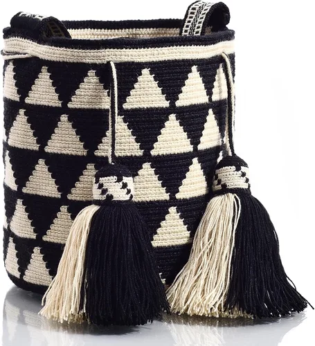 Vista 2 de WYOU Designer Collection, Handwoven Hobo Bucket Bag in Wayuu Crochet