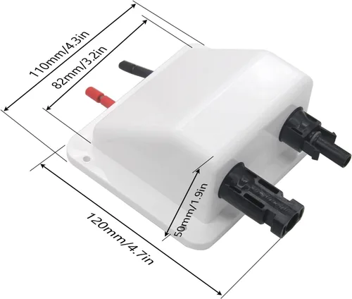 Vista 5 de ZOOKOTO Cable de 0.33 pies 10 AWG ABS resistente a los rayos UV, carcasa de entrada de cable doble para proyectos solares en Rv, barco, cámper