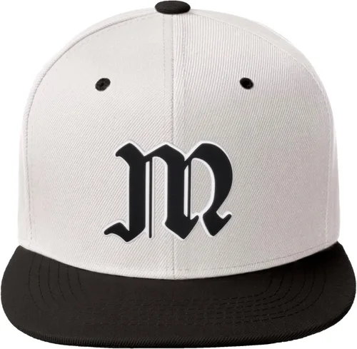 Vista 1555 de Daxton Gorra clásica con visera de billete plano con letras del alfabeto inglés antiguo de la A a la Z