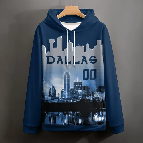 Vista 41 de Custom Football Hoodies City Night Skyline Personalized Sweatshirt Name Number Fan Gift Pullover for Men Women Youth