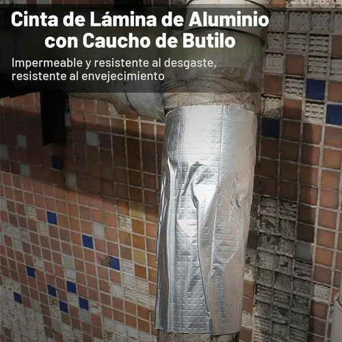 Vista 5 de BOMEI PACK Cinta de butilo, impermeable de 0.059 in x 8 pulgadas de ancho x 16.4 pies de largo, reparación de fugas multiusos para sellado de barcos