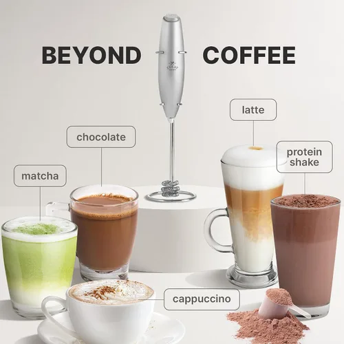 Vista 600 de Zulay Milk Boss Espumador de leche potente manual, hace espuma para latte, batidor para mezclar bebidas, café, miniespumador para capuchino, frappé