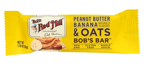 Vista 3 de Bob's Red Mill Paquete de 12 Barras de Mantequilla de Maní, Plátano y Avena, 12 barras (Paquete de 1) - Sin OGM, Sin Gluten, Kosher