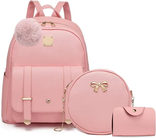 Vista 14 de MACCINELO Linda mochila de cuero para mujer, mochila pequeña con lazo para regalo de niñas, bolsa de hombro para mujer, 3