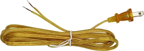Vista 2 de Creative Hobbies Cable de Lámpara Dorado Transparente - 8 Pies de Largo, SPT-1, Calibre 18, Cable de Alimentación Listado por UL para Reparación