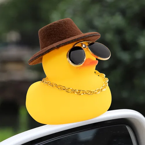 Vista 8 de wonuu 2 adornos de pato para salpicadero de automóvil, adornos de goma para decoración de tablero de automóvil, accesorios de decoración con mini