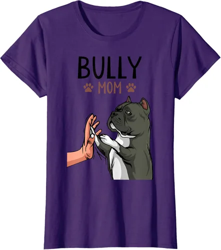Vista 11 de American Bully Mom Cute Dog Mama Camiseta divertida para mujer, Blanco, S
