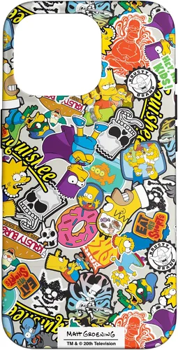 Vista 20 de Funda de collage de pegatinas para iPhone 14 Pro Max de Los Simpson