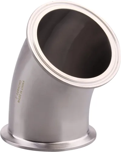 Vista 7 de DERNORD Codo de 45 grados Tubo de 1 pulgada OD Acero inoxidable 304 Montaje de tubería Se adapta a Tri Clamp 1.5 pulgadas