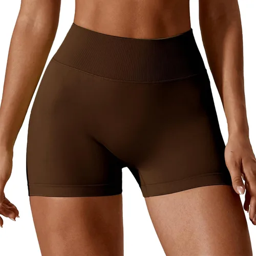 Vista 2 de Adisputent Pantalones cortos de gimnasio para mujer, sin costuras, con levantamiento de glúteos, pantalones cortos de entrenamiento para yoga