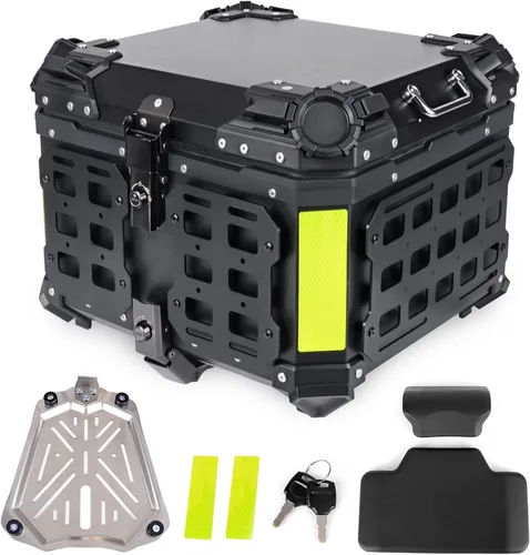 Vista 8 de Caja Superior de Motocicleta de 55L con Panel Molle Caja Superior Universal para Motocicletas Adecuada para Guardar Cascos y Equipaje