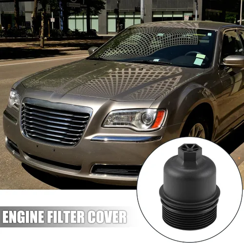 Vista 2 de X AUTOHAUX Cubierta negra del casquillo del filtro del motor del aceite del coche para Chrysler para Dodge para Jeep para Ram 68191350AA