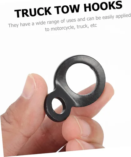 Vista 7 de Uonlytech 2 anillos de tracción resistentes para camiones y remolques, anclajes negros en forma de D con diseño resistente a la corrosión