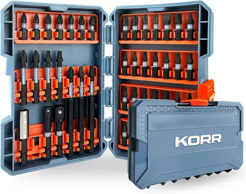 Vista 8 de KORR Herramientas Juego de puntas de destornillador de torsión de impacto, 40 unidades, Phillips, cuadrado, empotrado, Torx, ranura con soporte