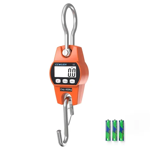 Vista 7 de 440 libras/200 kg Escala de grúa digital - Escala compacta LCD portátil para colgar para garaje, granja, caza, pesca y más (200 kg/Negro)