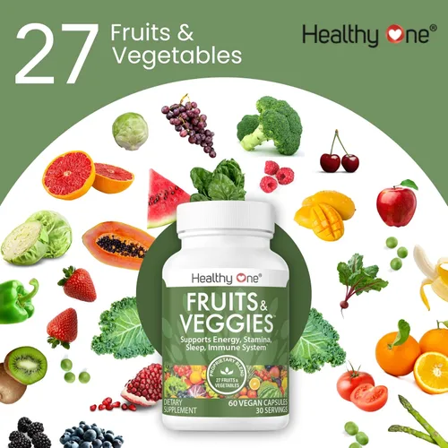 Vista 9 de Healthy One - Suplemento de frutas y verduras, 27 superalimentos, vitaminas de frutas y verduras para adultos, píldoras de frutas y verduras
