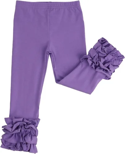 Vista 28 de HOOLCHEAN Leggings de algodón con volantes para bebés y niñas pequeñas