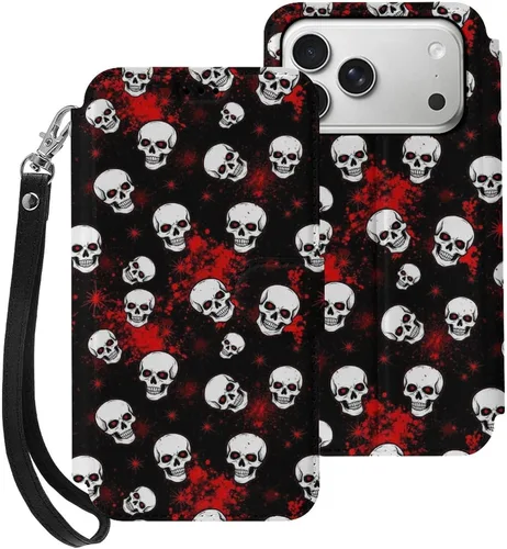 Vista 14 de SWEET TANG Funda protectora para iPhone 17, con tarjetero y tarjetero Patrón 828