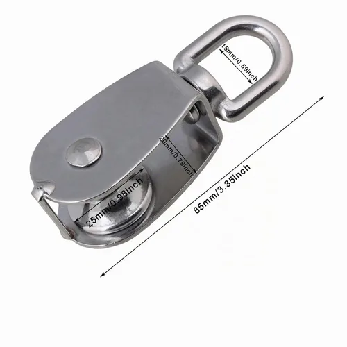 Vista 8 de Polea para alambre de acero inoxidable de 25 mm BQLZR M25, cuerda de giro 304