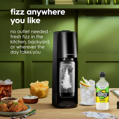 Vista 7 de Sodastream Classic Kit de máquina de refrescos y agua con gas (negro) con recipiente de CO2 de 60 L y botella de carbonatación