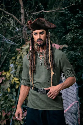 Vista 2 de Bbalizko Camisas piratas renacentistas, vikingas, steampunk, medievales, con cordones, manga larga, gótico, celta, hippie, victoriano