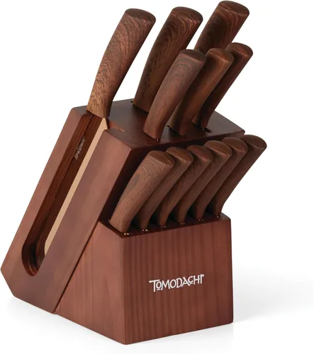 Vista 11 de Hampton Forge Tomodachi HMC01B612L Raintree Ash - Juego de bloques de cuchillos de 13 piezas