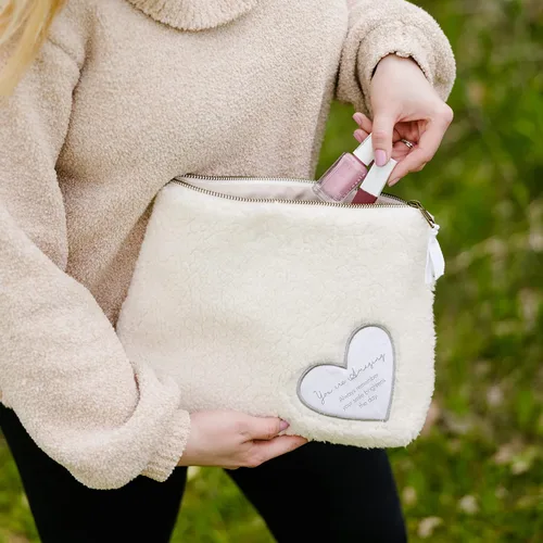 Vista 7 de Pavilion Gift Company Bolsa de maquillaje para mujer, blanco, marrón, 8" x 10", Blanco, marrón, Bolsa de maquillaje