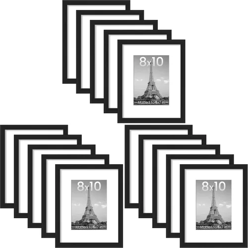 Vista 44 de upsimples Portarretratos de 8 x 8 pulgadas, marcos de pared para galería, juego de 5, color negro