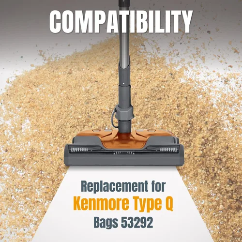 Vista 3 de POWERTEC 53292 Bolsas de vacío tipo Q para Kenmore, paquete de 6, bolsas de repuesto para aspiradoras de recipiente 81615, 81214, 81414, 81714