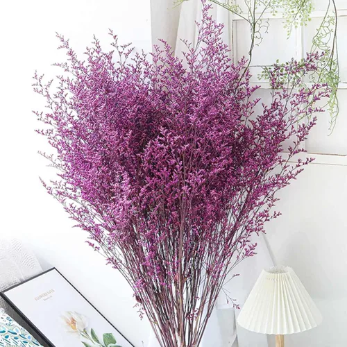 Vista 10 de Ramo de flores secas, paquete de flores de caspia naturales secas de 17 pulgadas para decoración de jarrón Real Lavender, Babys Breath, Floral