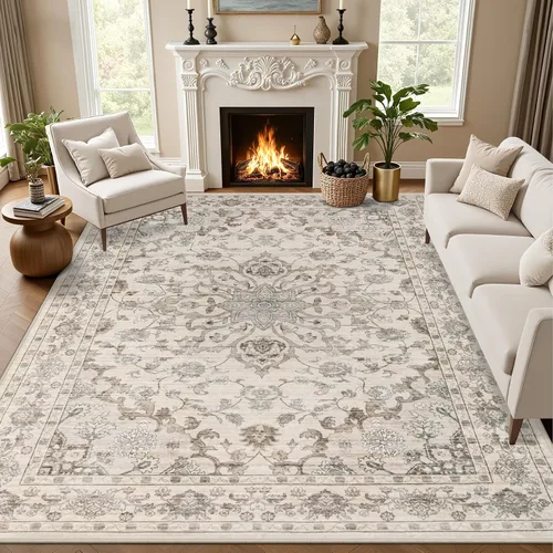 Vista 15 de Alfombras de área de 2x3 para sala de estar: alfombra vintage Beige