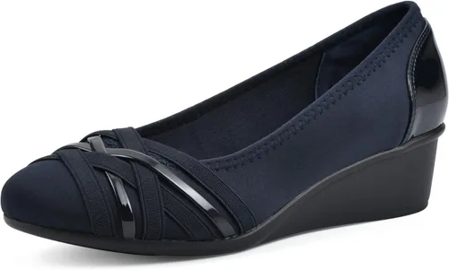Vista 8 de Cliffs de White Mountain - Zapatos con cuña de ballet con acolchado para mujer Bowie Negro/Nylon