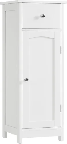 Vista 10 de Iwell Armario de baño, armario de almacenamiento de baño con 2 puertas y 3 estantes, 3 alturas disponibles, para sala de estar, entrada, cocina