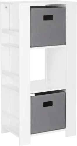 Vista 13 de RiverRidge Book-Nook Tower - Estantería infantil y organizador de almacenamiento de juguetes con 3 cubos y 6 estantes para libros, organizador