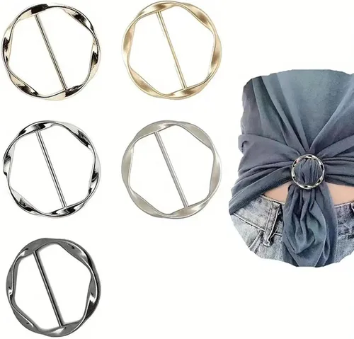 Vista 126 de 4 piezas de clip de anillo de bufanda para mujer, broche de perlas y flores, hebilla de metal para chal, accesorios de decoración para damas y niñas