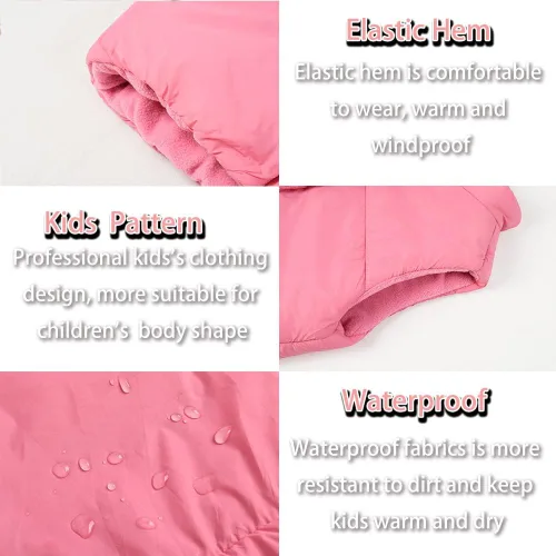 Vista 5 de SNOW DREAMS Chaleco acolchado para niñas, chaquetas ligeras sin mangas con capucha para invierno y otoño, abrigo acolchado