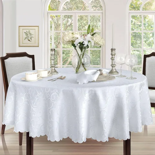 Vista 30 de Newbridge Servilletas de Tela de Damasco Festoneado Portofino para Navidades y Fiestas, Juego de 4, Dorado, Resistente a Arrugas y Manchas, Juego