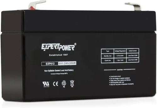 Vista 8 de Baterías selladas de ácido de plomo ExpertPower 6v 1.2 Ah, Negro